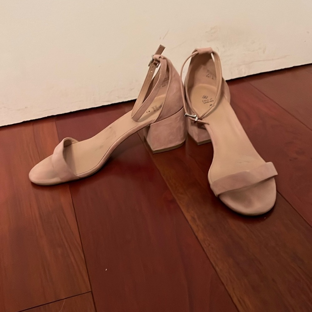 Suede sandal heels